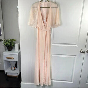 New ModCloth Wrapped in Rapture Light Pink Maxi Dress Size XS‎ Bridesmaids NWT